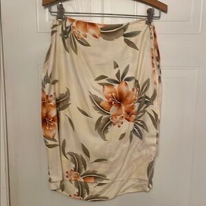 Floral Cream and Orange Women's Skirt
